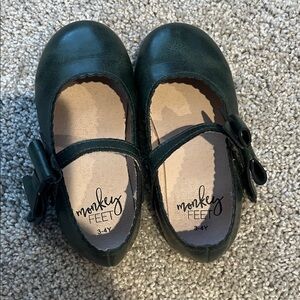 Monkey Feet Kids Dark Green Dress Shoes
